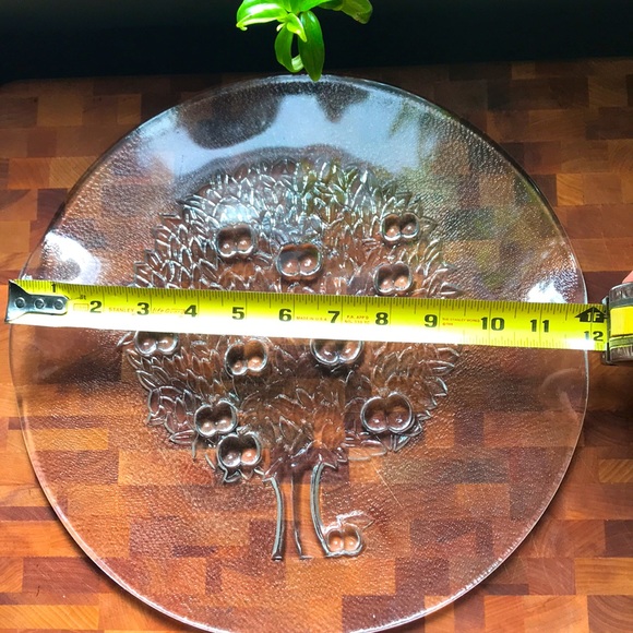 Vintage textured glass apple tree serving platter - Picture 4 of 6